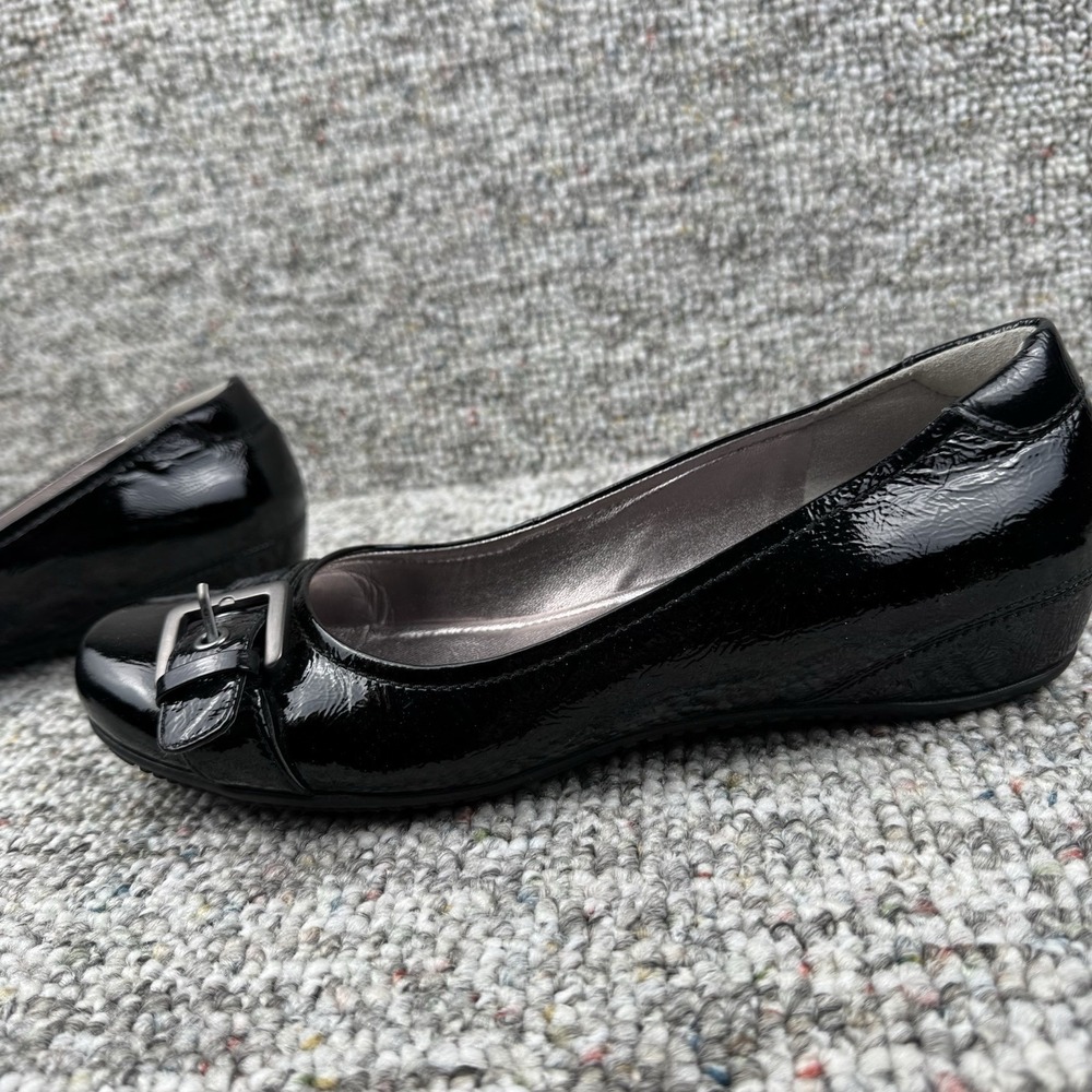ECCO Abelone Size 40 US 9-9.5 Slip On Shoes Comfort Black Patent Leather Buckle - Picture 5 of 13